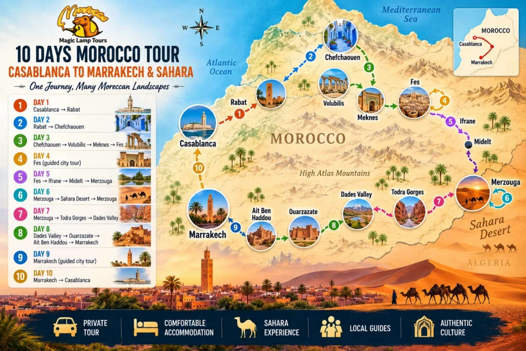 Tour di 10 Giorni da Casablanca
