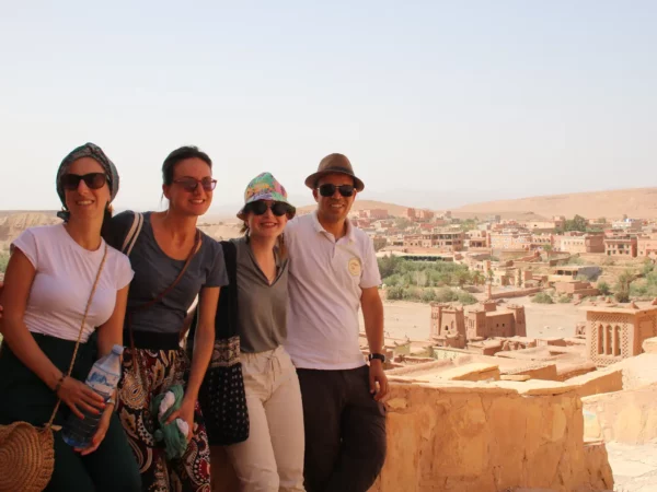 Tourists taking a photo in Ait Ben Haddou