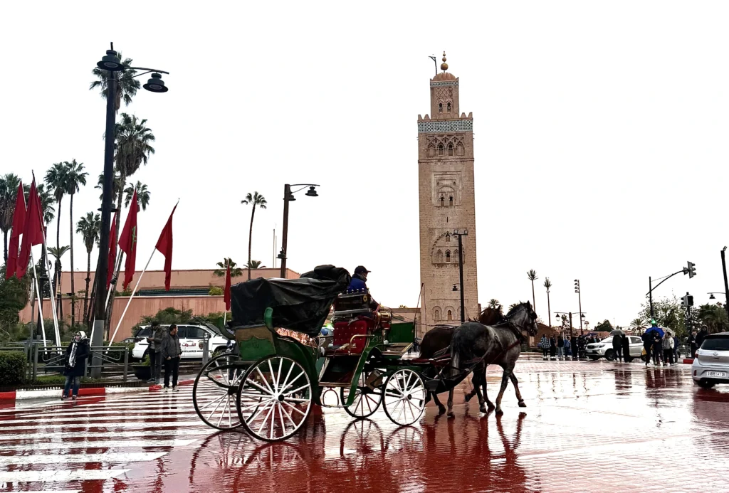 Carrozza trainata da cavalli a Marrakech